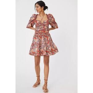 Anthropologie Red Floral Mini Dress